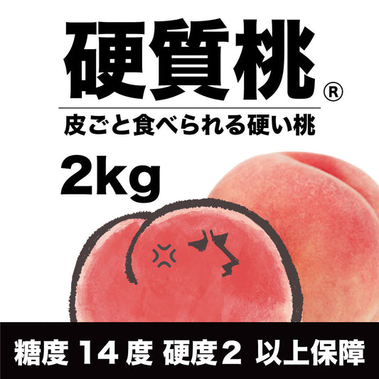 「硬質桃」【約2kg/4～６玉/糖度14度保証】皮ごと食べられる硬い桃 EC005（税込）